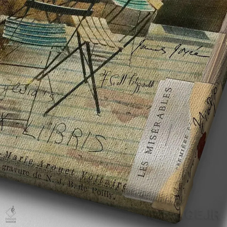 تابلو دکوراتیو "بیستروی پاریس II" اثر سندی لوید - نمای نزدیک بافت بوم