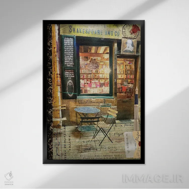 تابلو دکوراتیو "بیستروی پاریس II" اثر سندی لوید - نمای قابدار مشکی