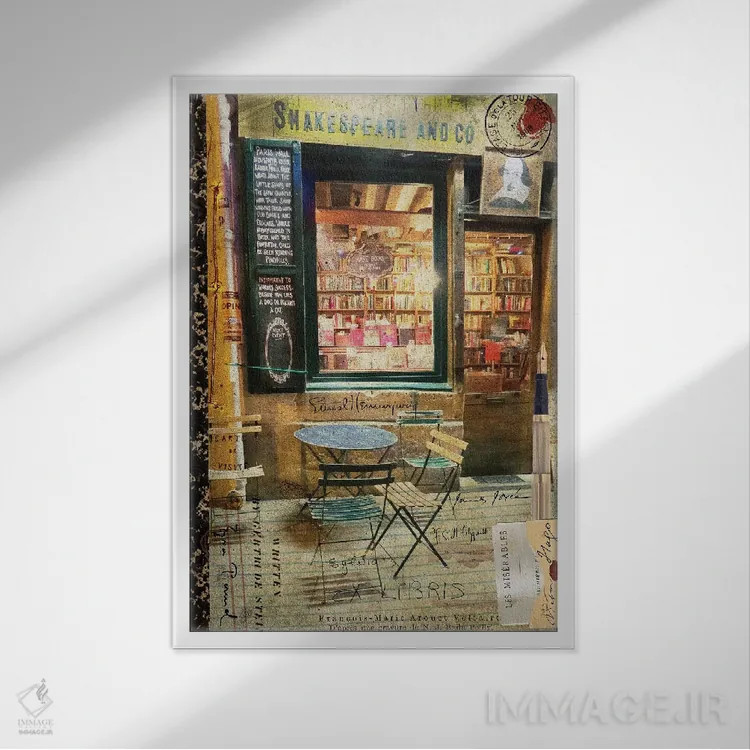 تابلو دکوراتیو "بیستروی پاریس II" اثر سندی لوید - نمای قابدار سفید