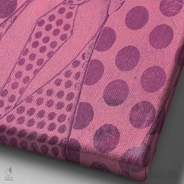 تابلو دکوراتیو "صورتی" اثر شارلین لومیس - نمای نزدیک بافت بوم