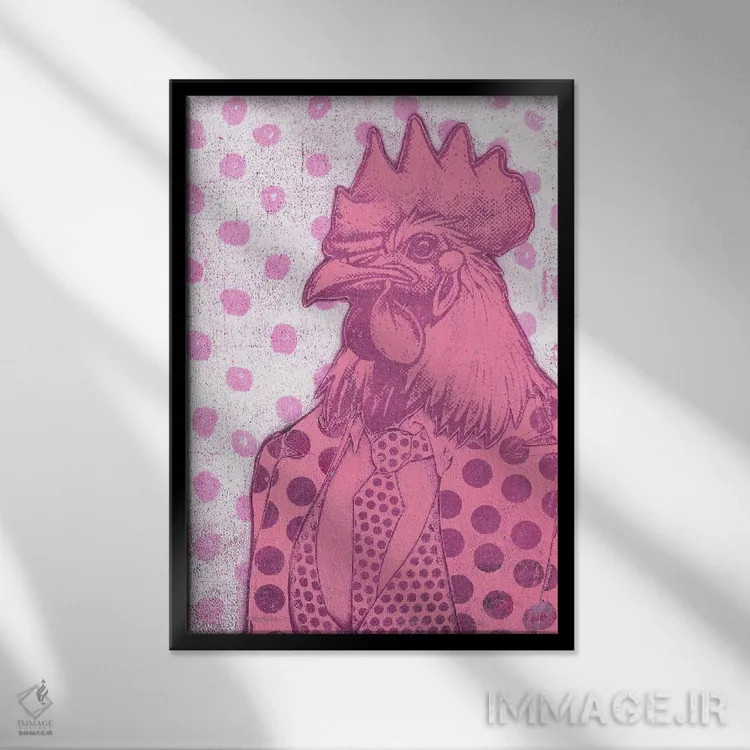 تابلو دکوراتیو "صورتی" اثر شارلین لومیس - نمای قابدار مشکی