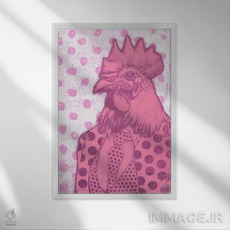 تابلو دکوراتیو "صورتی" اثر شارلین لومیس - نمای قابدار سفید