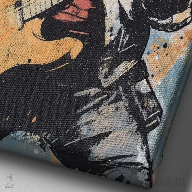 تابلو دکوراتیو "ریتم های پاندا قرمز" اثر شارلین لومیس - نمای نزدیک بافت بوم