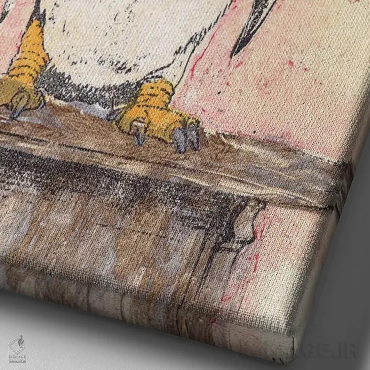 تابلو دکوراتیو "دوست بی پروا و شیک" اثر شارلین لومیس - نمای نزدیک بافت بوم