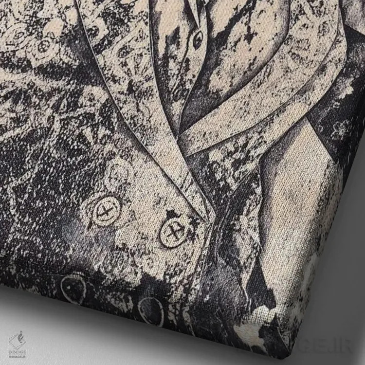 تابلو دکوراتیو "روباه ماده" اثر شارلین لومیس - نمای نزدیک بافت بوم