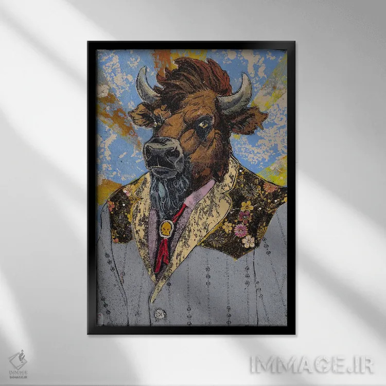 تابلو دکوراتیو "آقای دشت زار" اثر شارلین لومیس - نمای قابدار مشکی