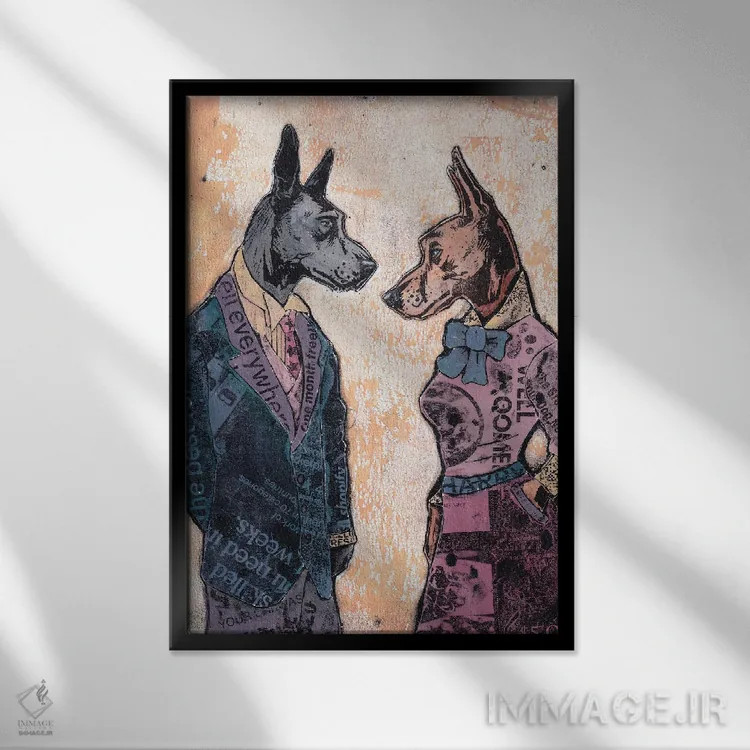 تابلو دکوراتیو "هارلی و رز" اثر شارلین لومیس - نمای قابدار مشکی