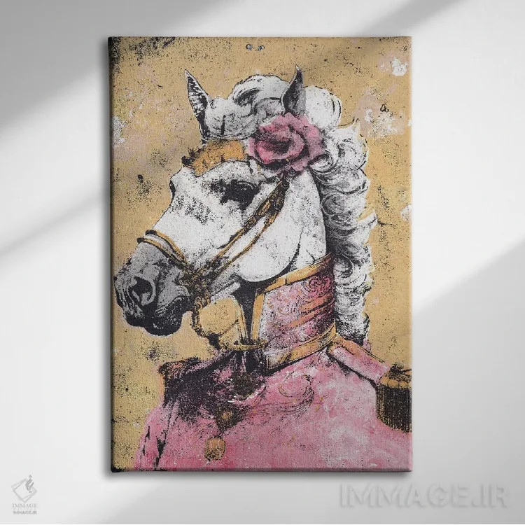 تابلو دکوراتیو "بانوی لیپیتزنر " اثر شارلین لومیس - نمای روبهرو روی دیوار