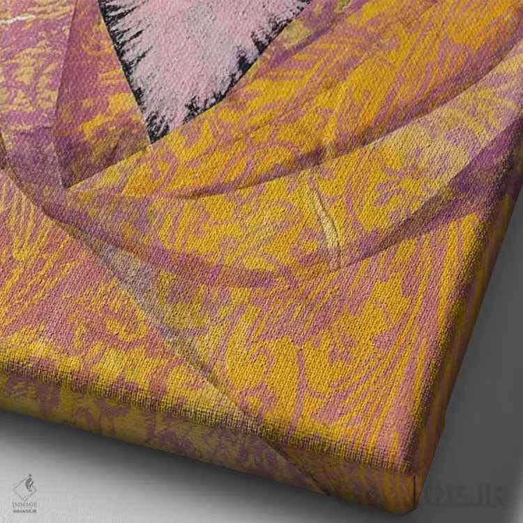 تابلو دکوراتیو "خوک در شال کشمیر" اثر شارلین لومیس - نمای نزدیک بافت بوم