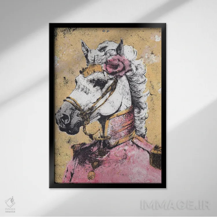 تابلو دکوراتیو "بانوی لیپیتزنر " اثر شارلین لومیس - نمای قابدار مشکی