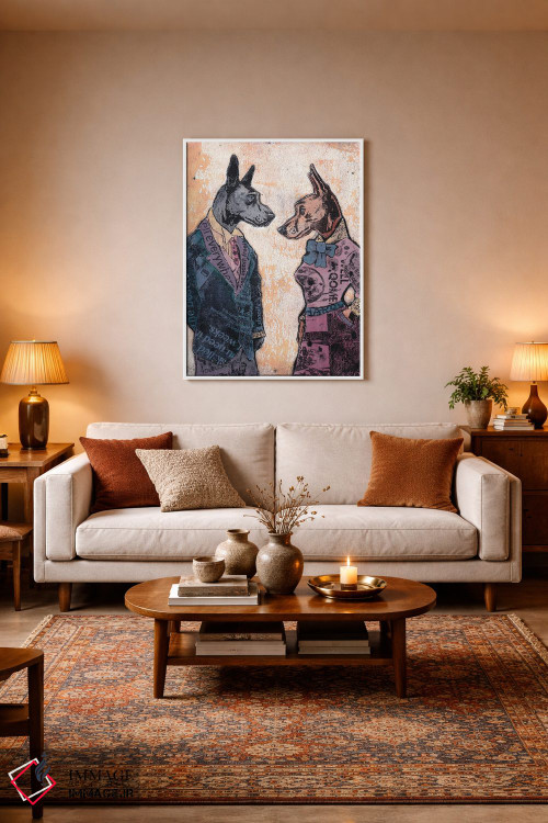 تابلو دکوراتیو "هارلی و رز" اثر شارلین لومیس - D3W