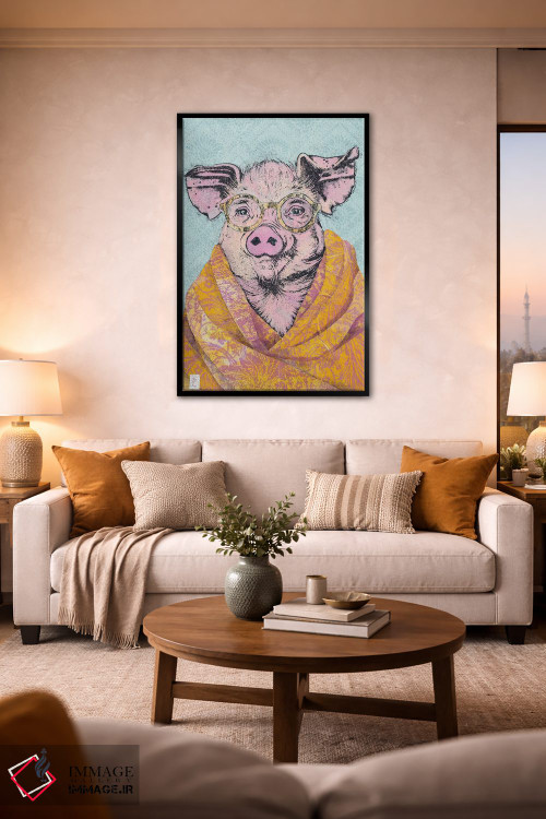 تابلو دکوراتیو "خوک در شال کشمیر" اثر شارلین لومیس - D2B