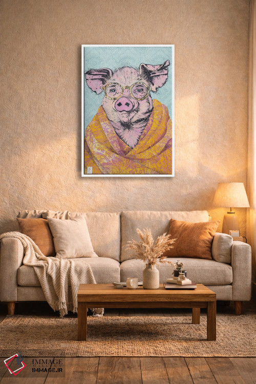 تابلو دکوراتیو "خوک در شال کشمیر" اثر شارلین لومیس - D3W