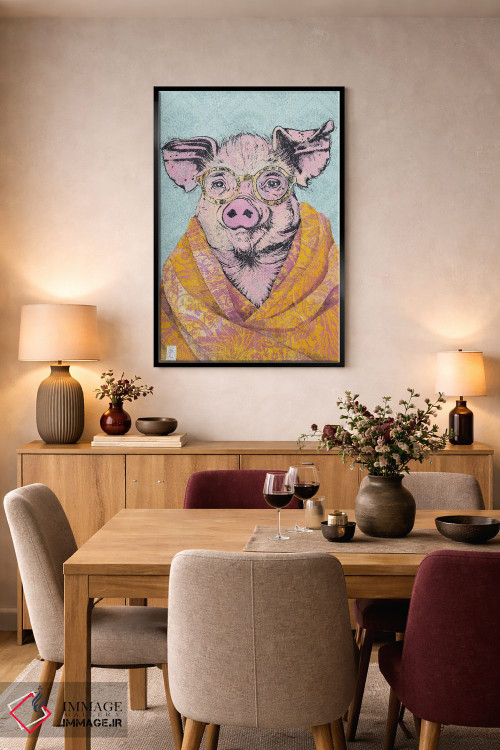 تابلو دکوراتیو "خوک در شال کشمیر" اثر شارلین لومیس - D4B