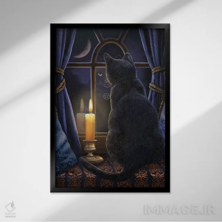 تابلو دکوراتیو "بیداری نیمه شب" اثر لیزا پارکر - نمای قابدار مشکی