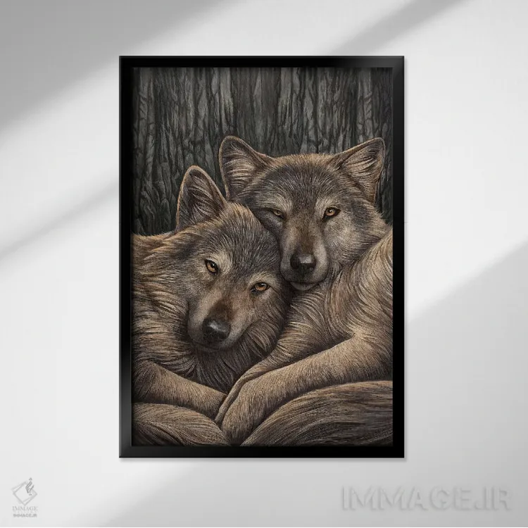 تابلو دکوراتیو "یاران وفادار" اثر لیزا پارکر - نمای قابدار مشکی