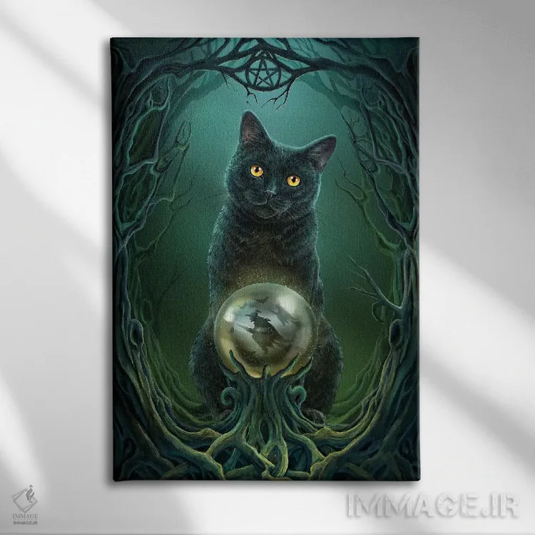 تابلو دکوراتیو "طلوع جادوگران" اثر لیزا پارکر - نمای روبهرو روی دیوار