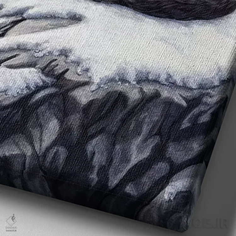 تابلو دکوراتیو "بوسه های برفی" اثر لیزا پارکر - نمای نزدیک بافت بوم