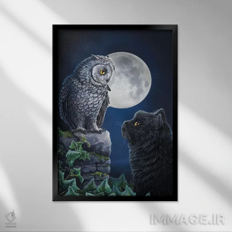 تابلو دکوراتیو "حکمت مورمورگونه " اثر لیزا پارکر - نمای قابدار مشکی