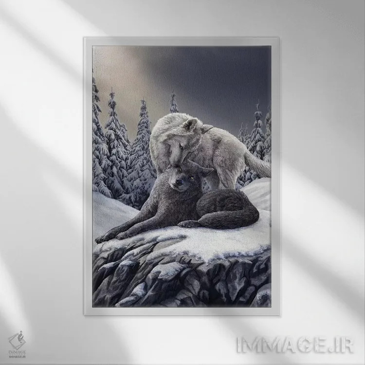 تابلو دکوراتیو "بوسه های برفی" اثر لیزا پارکر - نمای قابدار سفید