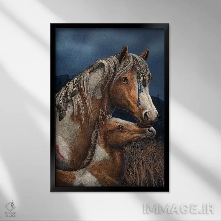 تابلو دکوراتیو "آپاجی " اثر لیزا پارکر - نمای قابدار مشکی