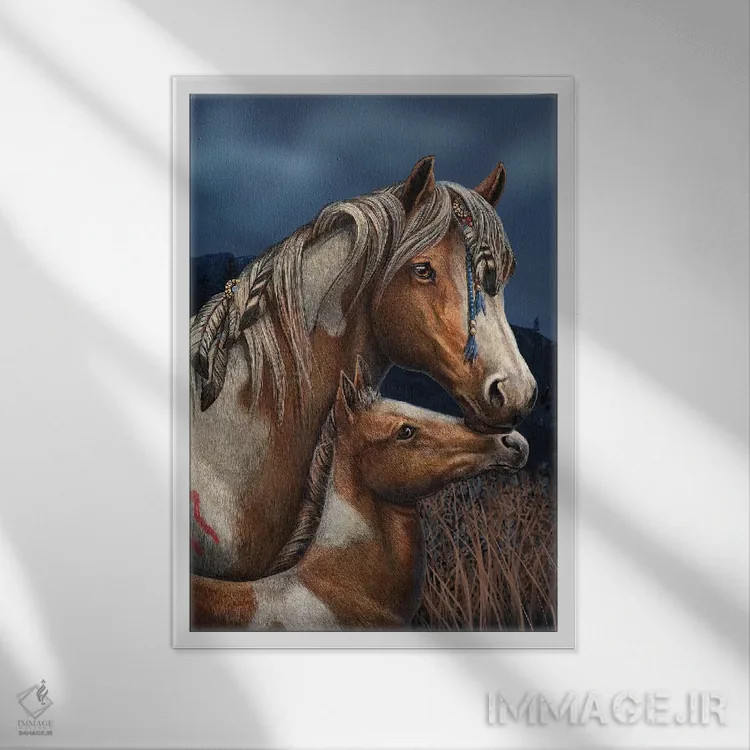 تابلو دکوراتیو "آپاجی " اثر لیزا پارکر - نمای قابدار سفید