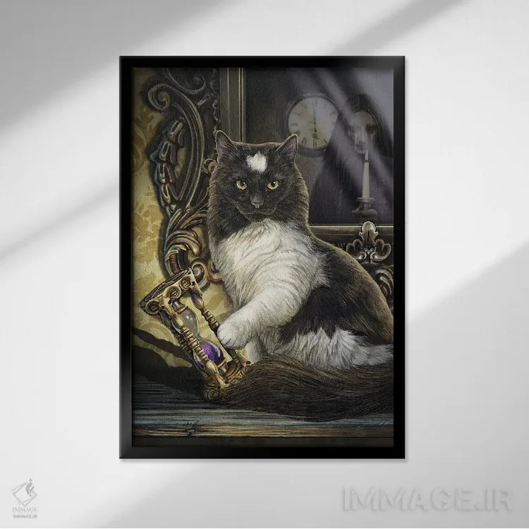 تابلو دکوراتیو "وقت تمام است" اثر لیزا پارکر - نمای قابدار مشکی