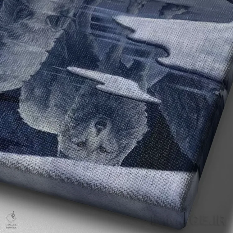 تابلو دکوراتیو "جنگجویان زمستان" اثر لیزا پارکر - نمای نزدیک بافت بوم