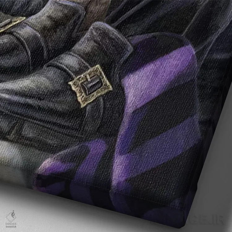 تابلو دکوراتیو "دردسر و جیک جیک" اثر لیزا پارکر - نمای نزدیک بافت بوم