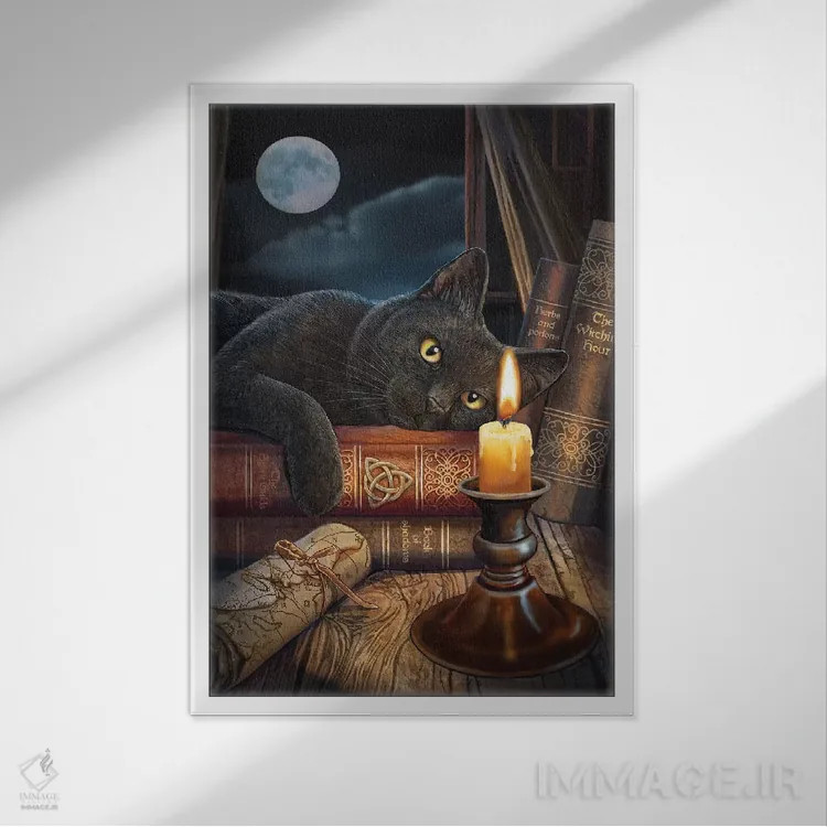 تابلو دکوراتیو "ساعت جادوگری" اثر لیزا پارکر - نمای قابدار سفید