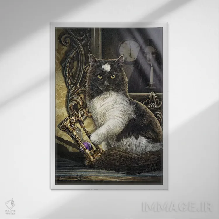 تابلو دکوراتیو "وقت تمام است" اثر لیزا پارکر - نمای قابدار سفید