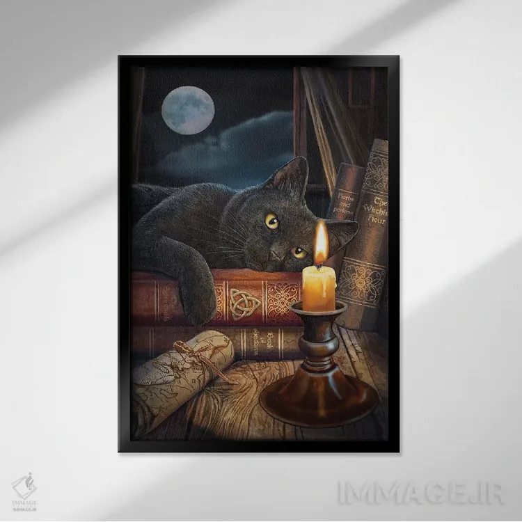 تابلو دکوراتیو "ساعت جادوگری" اثر لیزا پارکر - نمای قابدار مشکی