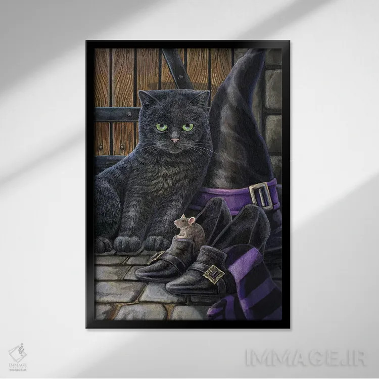 تابلو دکوراتیو "دردسر و جیک جیک" اثر لیزا پارکر - نمای قابدار مشکی