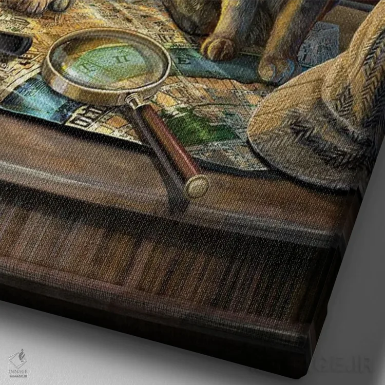 تابلو دکوراتیو "پورلاک هولمز " اثر لیزا پارکر - نمای نزدیک بافت بوم