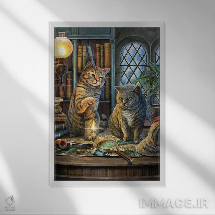 تابلو دکوراتیو "پورلاک هولمز " اثر لیزا پارکر - نمای قابدار سفید