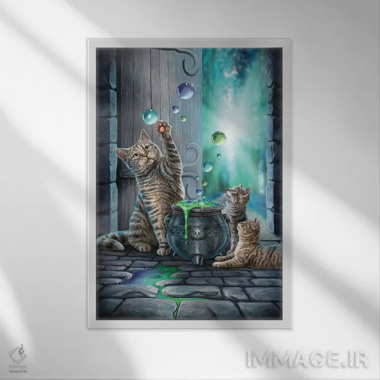 تابلو دکوراتیو "هابل بابل " اثر لیزا پارکر - نمای قابدار سفید