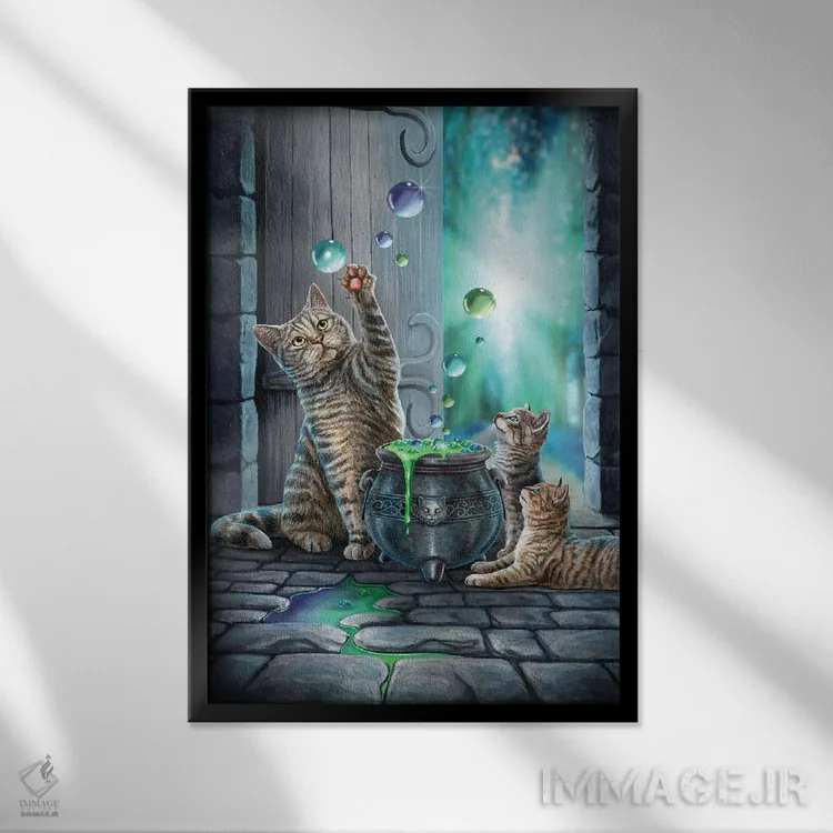 تابلو دکوراتیو "هابل بابل " اثر لیزا پارکر - نمای قابدار مشکی