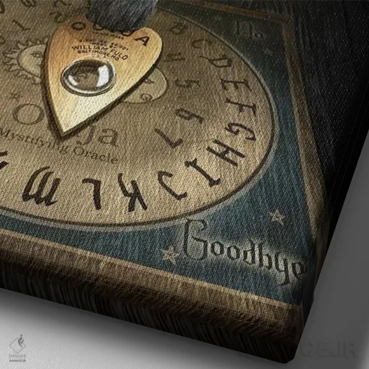 تابلو دکوراتیو "صدای اربابش" اثر لیزا پارکر - نمای نزدیک بافت بوم