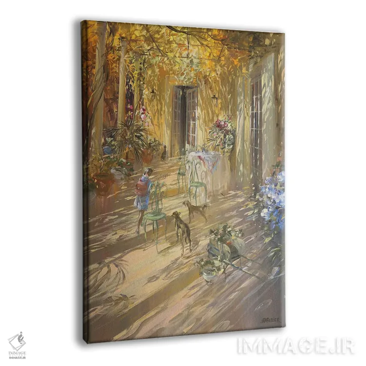 تابلو دکوراتیو "ناهار زیر سایبان" اثر لوران پارسلیه - نمای پرسپکتیو محصول