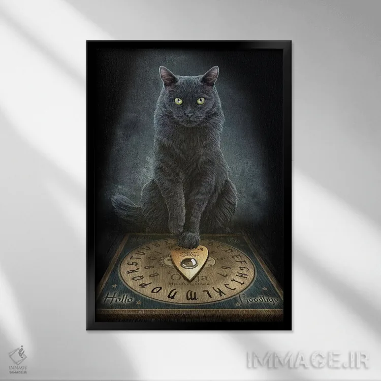 تابلو دکوراتیو "صدای اربابش" اثر لیزا پارکر - نمای قابدار مشکی