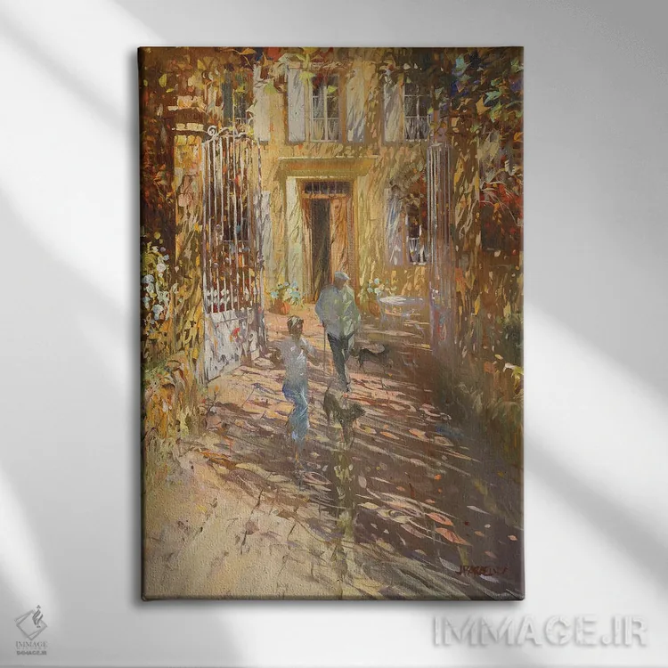 تابلو دکوراتیو "خانه خانوادگی" اثر لوران پارسلیه - نمای روبهرو روی دیوار