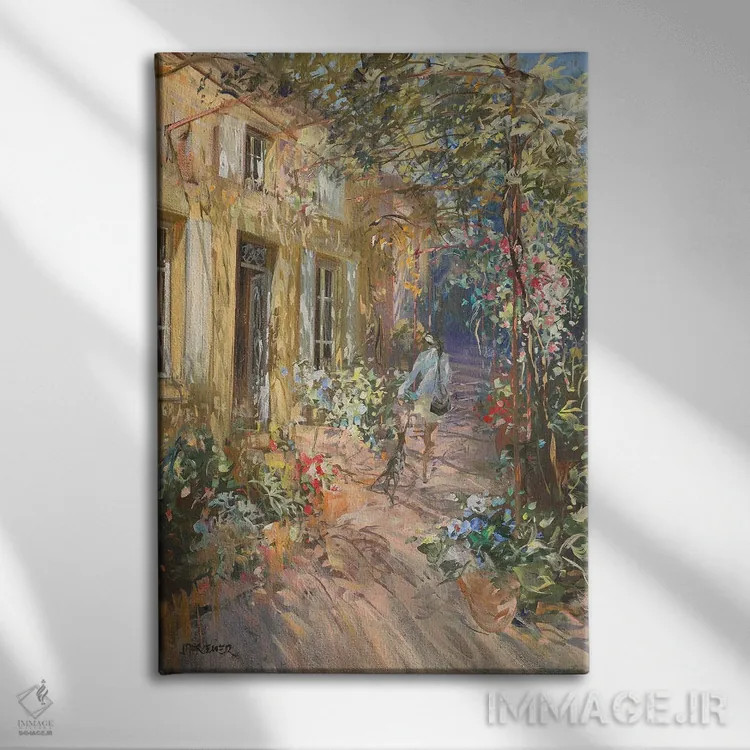 تابلو دکوراتیو "سایبان گل" اثر لوران پارسلیه - نمای روبهرو روی دیوار