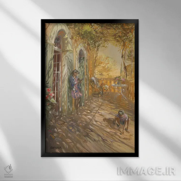 تابلو دکوراتیو "سایه ها و نورها" اثر لوران پارسلیه - نمای قابدار مشکی