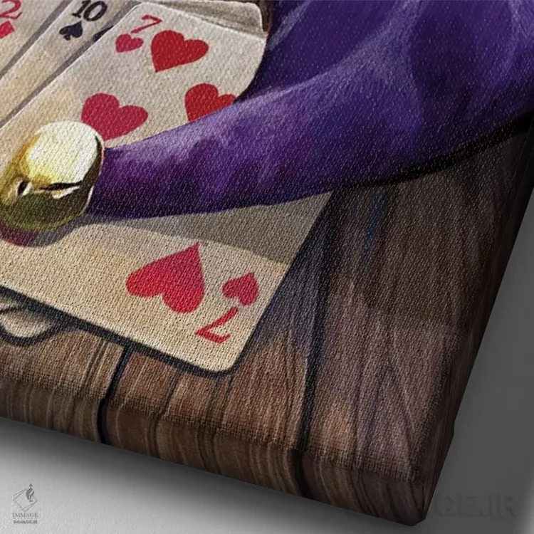 تابلو دکوراتیو "دلقک" اثر لیزا پارکر - نمای نزدیک بافت بوم