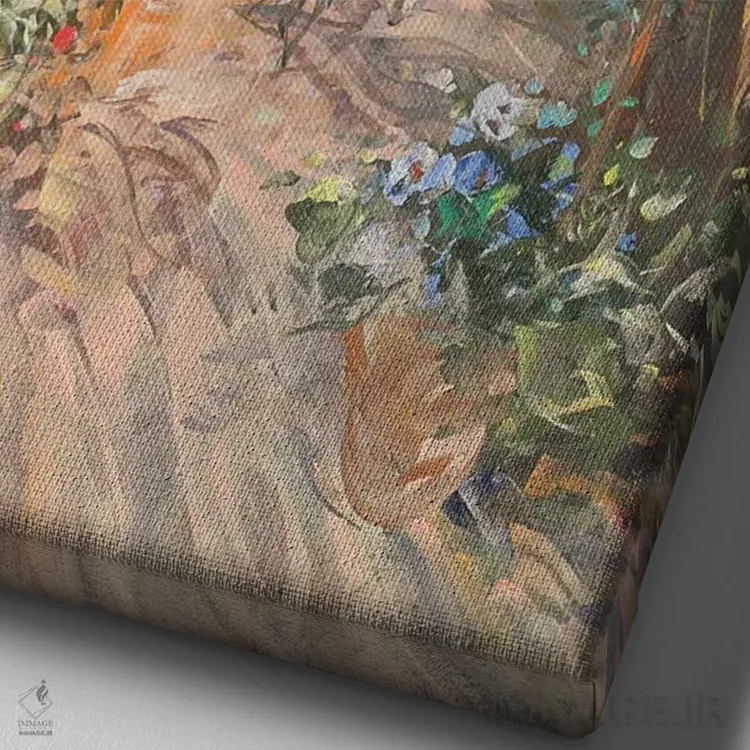 تابلو دکوراتیو "سایبان گل" اثر لوران پارسلیه - نمای نزدیک بافت بوم