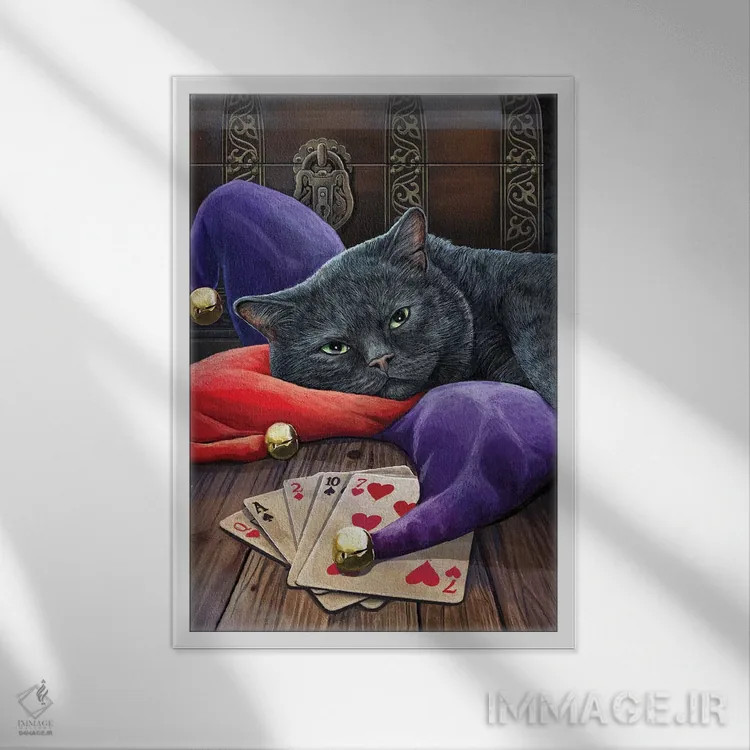 تابلو دکوراتیو "دلقک" اثر لیزا پارکر - نمای قابدار سفید