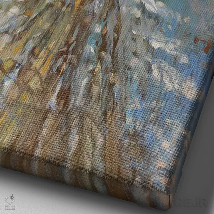 تابلو دکوراتیو "زمستان در پروانس" اثر لوران پارسلیه - نمای نزدیک بافت بوم