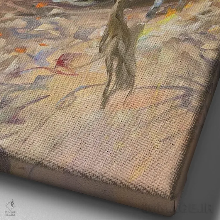 تابلو دکوراتیو "چشمه کوچک" اثر لوران پارسلیه - نمای نزدیک بافت بوم