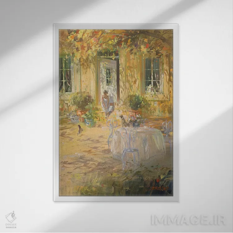 تابلو دکوراتیو "منتظر" اثر لوران پارسلیه - نمای قابدار سفید