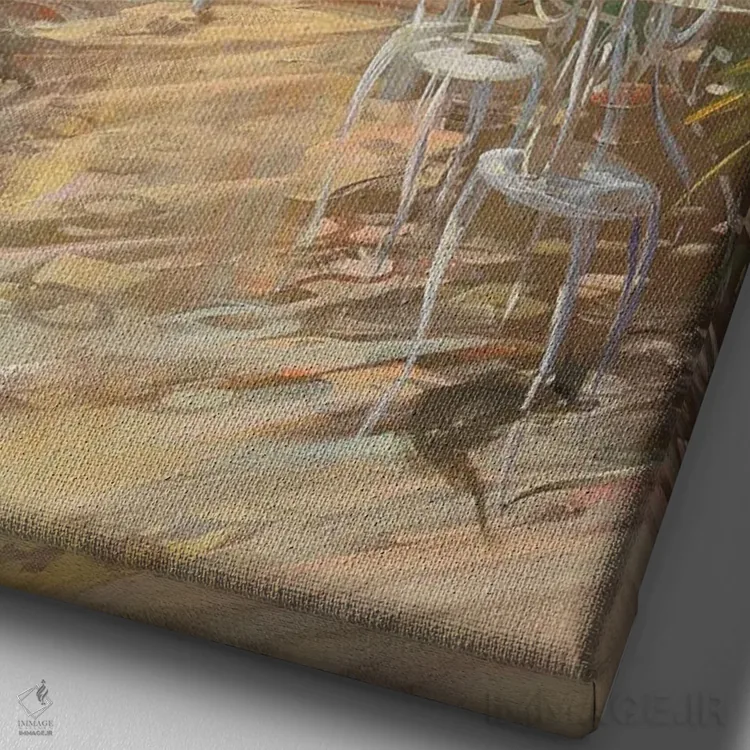 تابلو دکوراتیو "جلوی ورودی" اثر لوران پارسلیه - نمای نزدیک بافت بوم